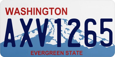 WA license plate AXV1265