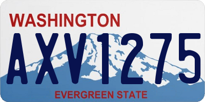 WA license plate AXV1275