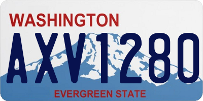 WA license plate AXV1280