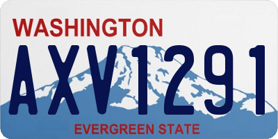 WA license plate AXV1291