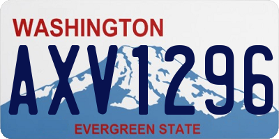 WA license plate AXV1296