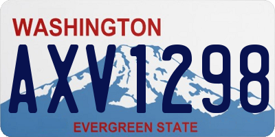 WA license plate AXV1298
