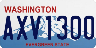 WA license plate AXV1300