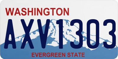 WA license plate AXV1303