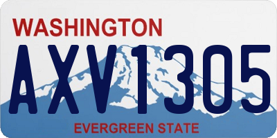 WA license plate AXV1305