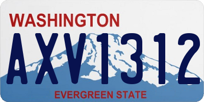 WA license plate AXV1312