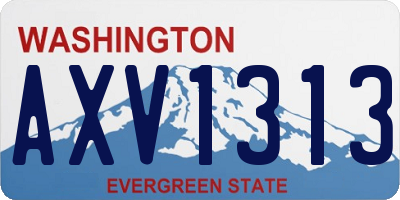 WA license plate AXV1313