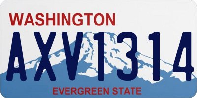 WA license plate AXV1314