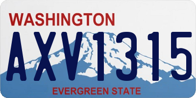 WA license plate AXV1315