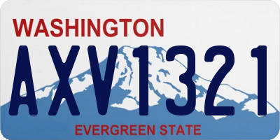 WA license plate AXV1321