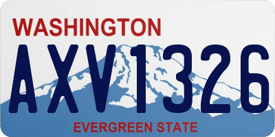 WA license plate AXV1326