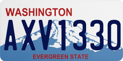 WA license plate AXV1330