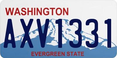 WA license plate AXV1331