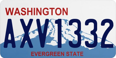 WA license plate AXV1332