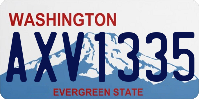 WA license plate AXV1335