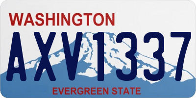 WA license plate AXV1337
