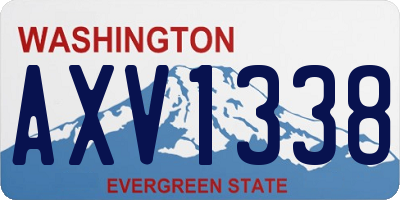 WA license plate AXV1338