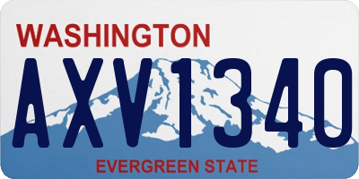 WA license plate AXV1340