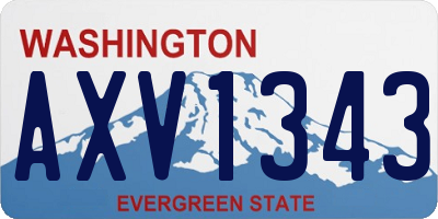 WA license plate AXV1343