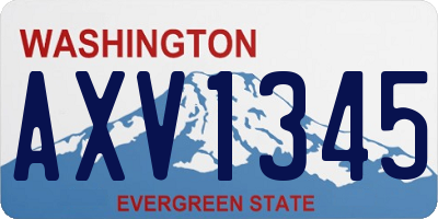 WA license plate AXV1345