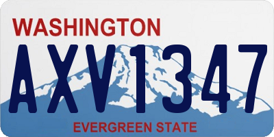 WA license plate AXV1347