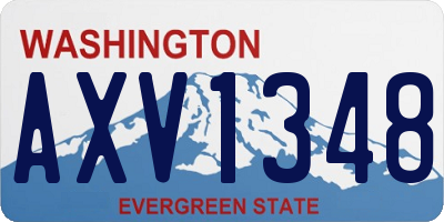 WA license plate AXV1348