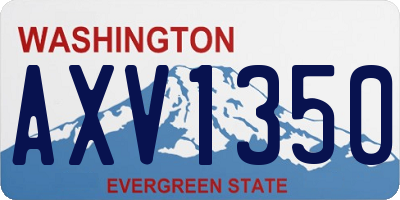WA license plate AXV1350