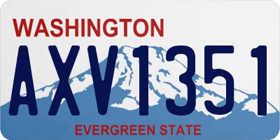 WA license plate AXV1351