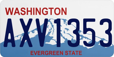 WA license plate AXV1353