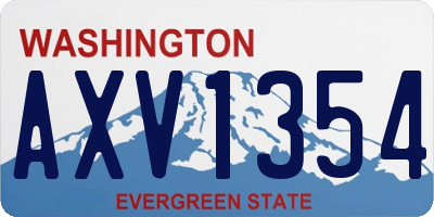 WA license plate AXV1354