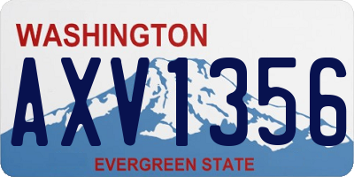 WA license plate AXV1356