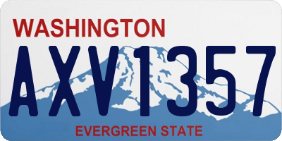 WA license plate AXV1357