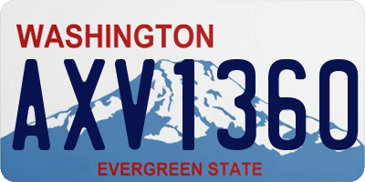 WA license plate AXV1360