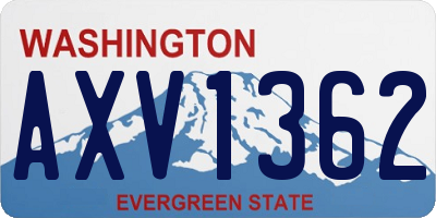 WA license plate AXV1362