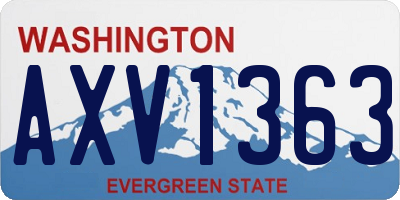WA license plate AXV1363
