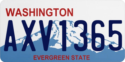 WA license plate AXV1365