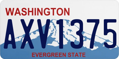 WA license plate AXV1375