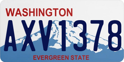 WA license plate AXV1378