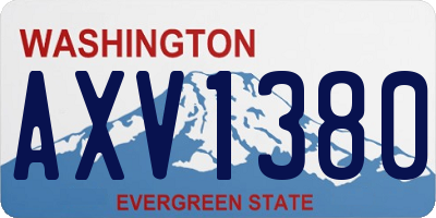 WA license plate AXV1380