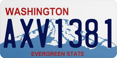 WA license plate AXV1381