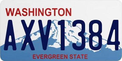 WA license plate AXV1384