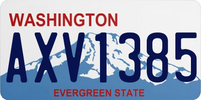 WA license plate AXV1385