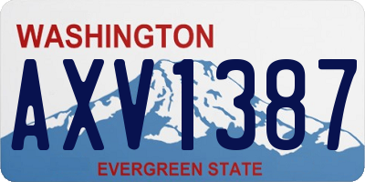WA license plate AXV1387
