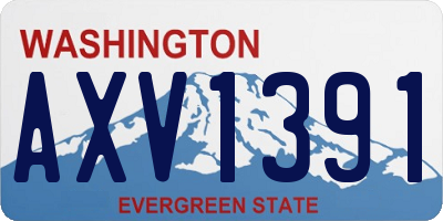 WA license plate AXV1391