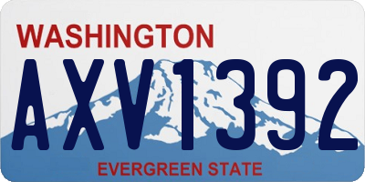 WA license plate AXV1392