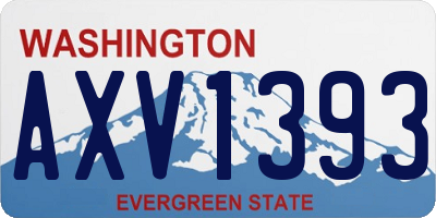 WA license plate AXV1393