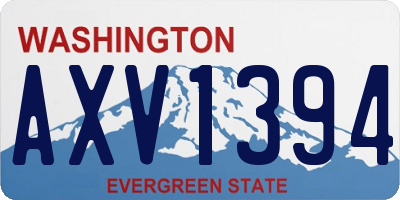 WA license plate AXV1394