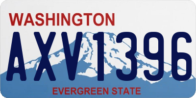 WA license plate AXV1396