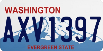 WA license plate AXV1397
