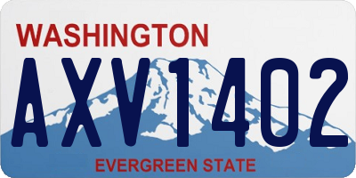 WA license plate AXV1402